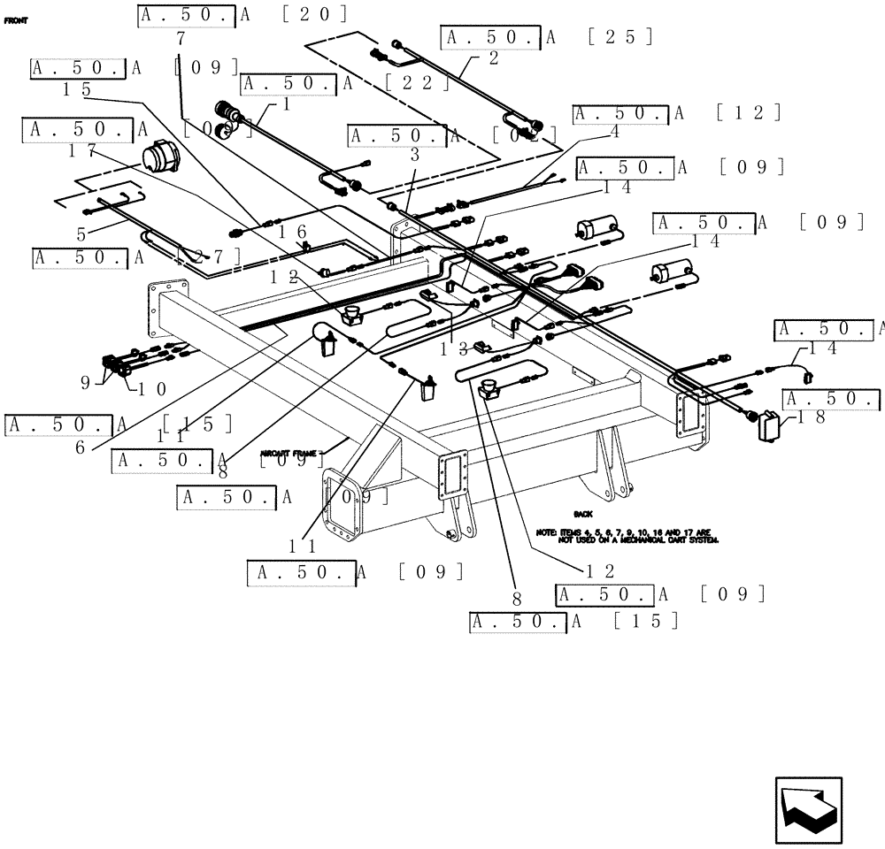 Схема запчастей Case IH ADX3260 - (A.50[06]) - LAYOUT - TOW BETWEEN AIR CART ELECTRONIC SYSTEM A - Distribution Systems