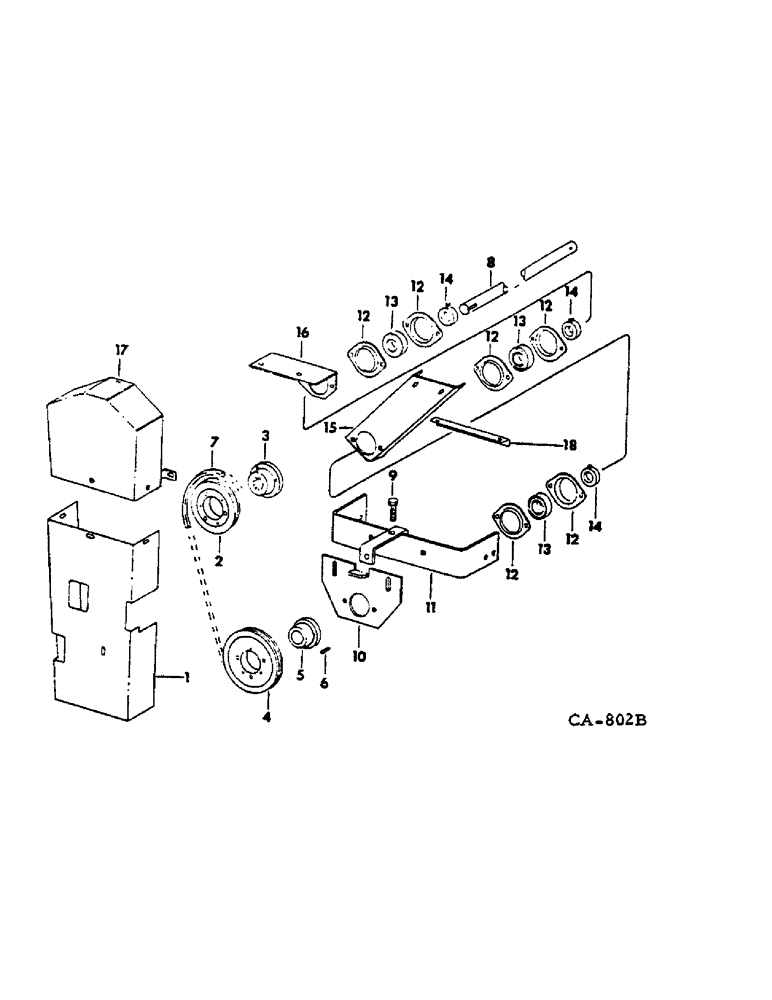 Схема запчастей Case IH 50 - (H-4) - 50 SNOW THROWER, DRIVE AND SUPPORTS 