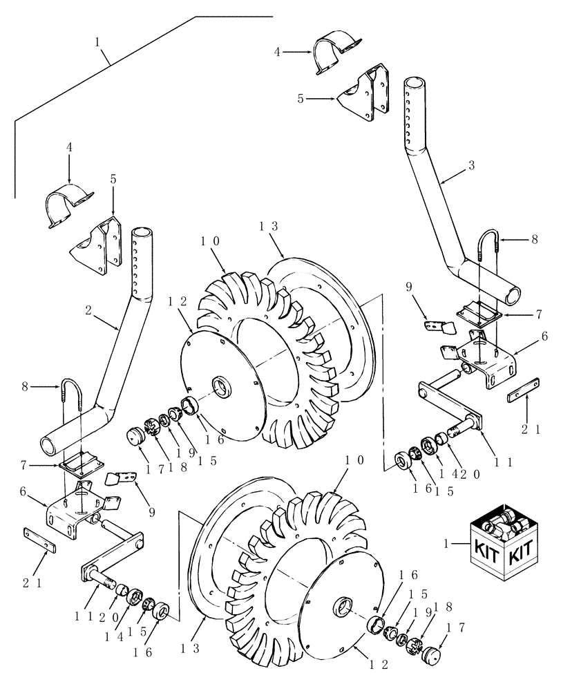 Схема запчастей Case IH RBX561 - (043) - CROP SAVER WHEEL KIT (88) - ACCESSORIES