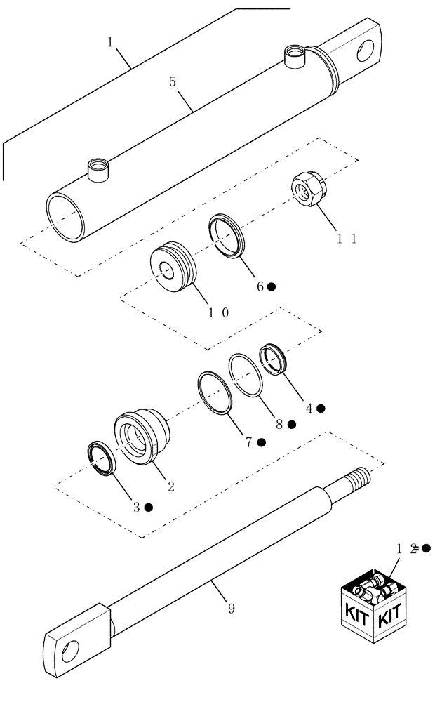 Схема запчастей Case IH RBX452 - (07.27[2]) - HYDRAULICS CYLINDER, TAILGATE LIFT, 87018026 (07) - HYDRAULIC SYSTEM