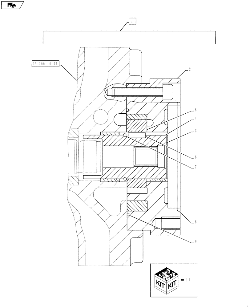 Схема запчастей Case IH 3330 - (29.100.10[08]) - HYDROSTATIC PUMP, INTERNAL GEAR ASSEMBLY, BSN YCT032640 (29) - HYDROSTATIC DRIVE