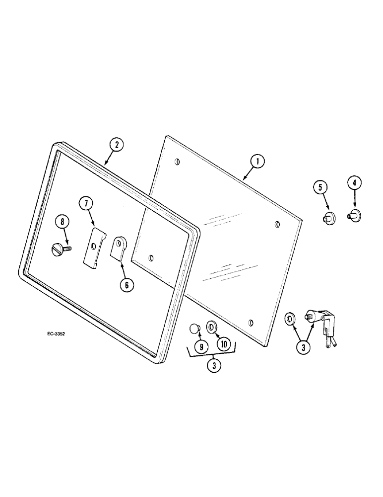 Схема запчастей Case IH 2130 - (9-054) - WINDSCREEN (09) - CHASSIS/ATTACHMENTS