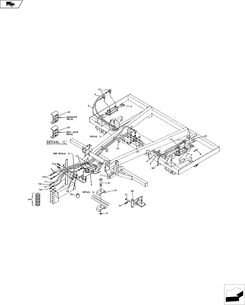 Схема запчастей Case IH 1300 - (35.100.01) - HYDRAULICS(WITH COLTER ATTACHMENT) (35) - HYDRAULIC SYSTEMS