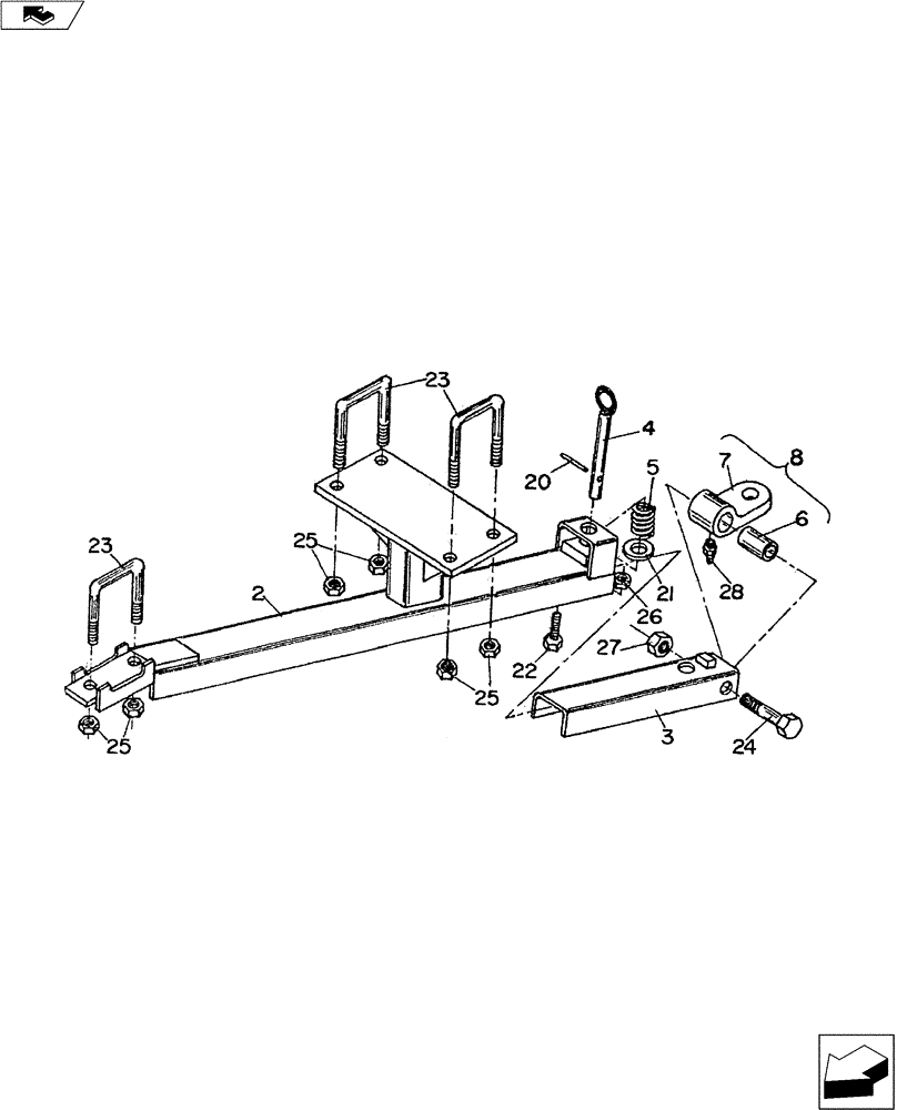 Схема запчастей Case IH S-SERIES - (39.110.01) - REAR HITCH ASSEMBLY (39) - FRAMES AND BALLASTING