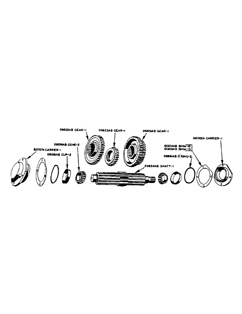 Схема запчастей Case IH 500-SERIES - (054) - SLIDING GEAR SHAFT (06) - POWER TRAIN