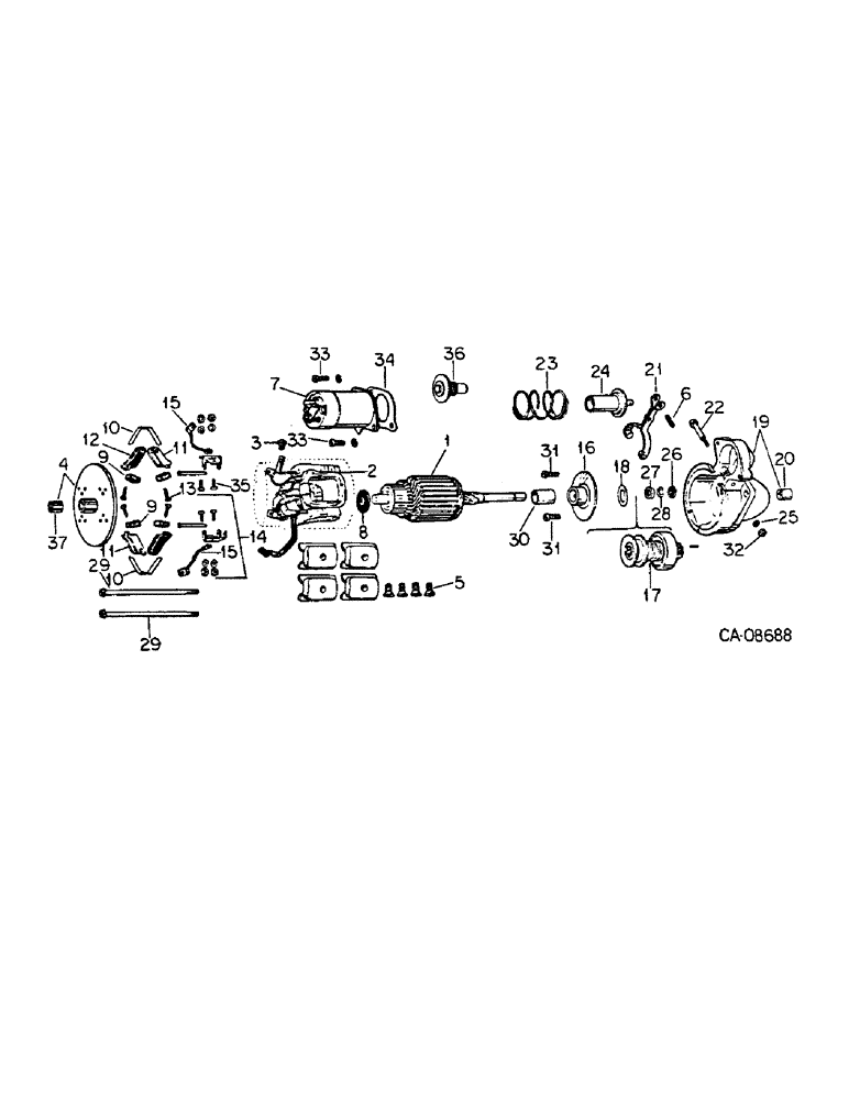 Схема запчастей Case IH 584 - (08-09) - CRANKING MOTOR, DELCO REMY (06) - ELECTRICAL