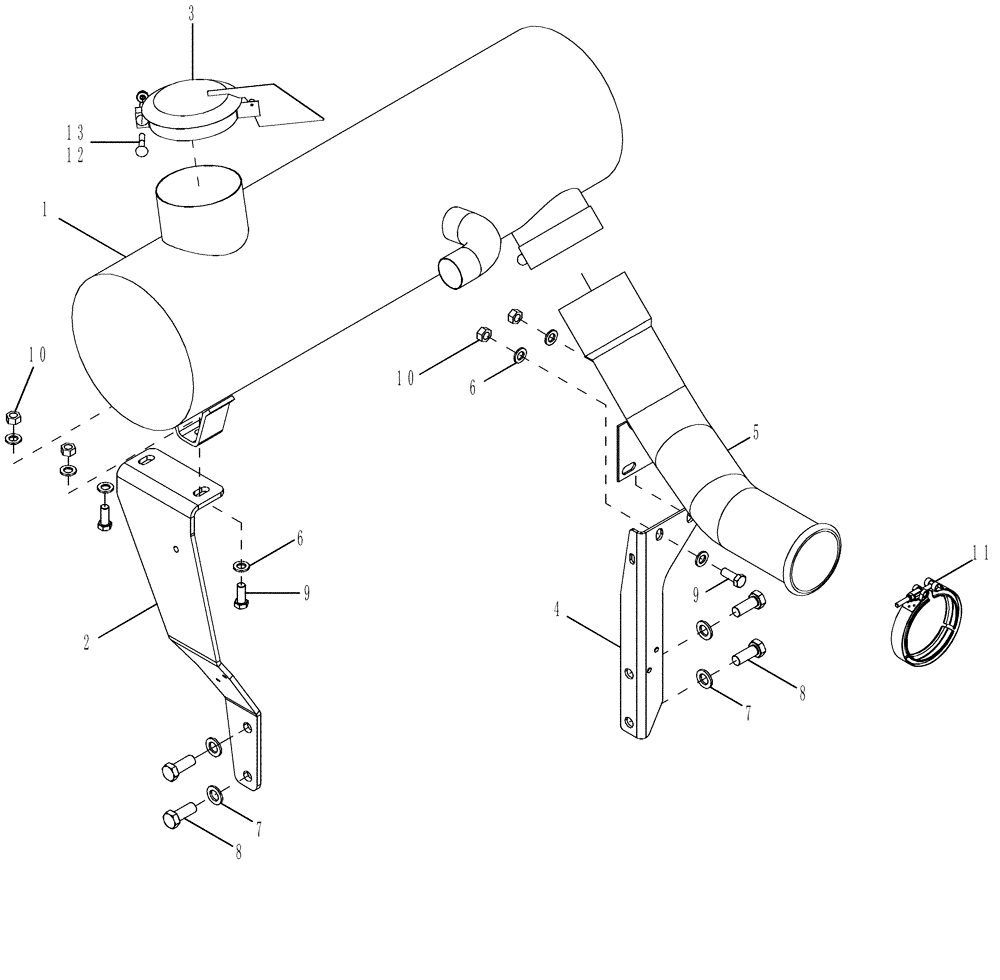 Схема запчастей Case IH 8120 - (10.254.11[01]) - MUFFLER & EXHAUST - 7120/7120(LA) - 8120/8120(LA) (10) - ENGINE