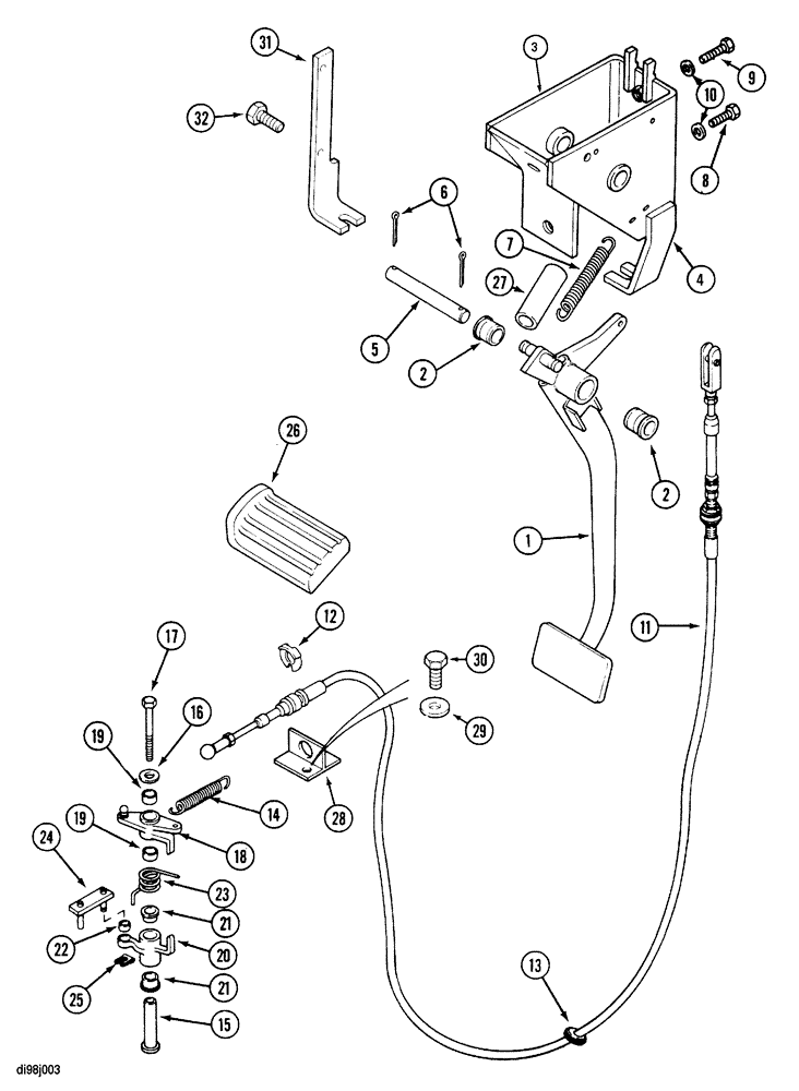 Схема запчастей Case IH 5220 - (6-066) - PEDAL, INCHING CONTROL, UP TO JJF1029999 (06) - POWER TRAIN