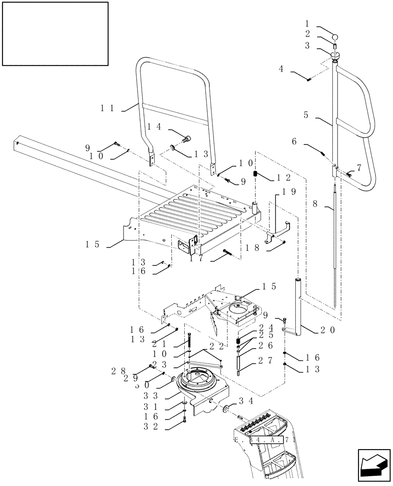 Схема запчастей Case IH AFX8010 - (E.34.A.70[1]) - USER PLATFORM, LH E - Body and Structure