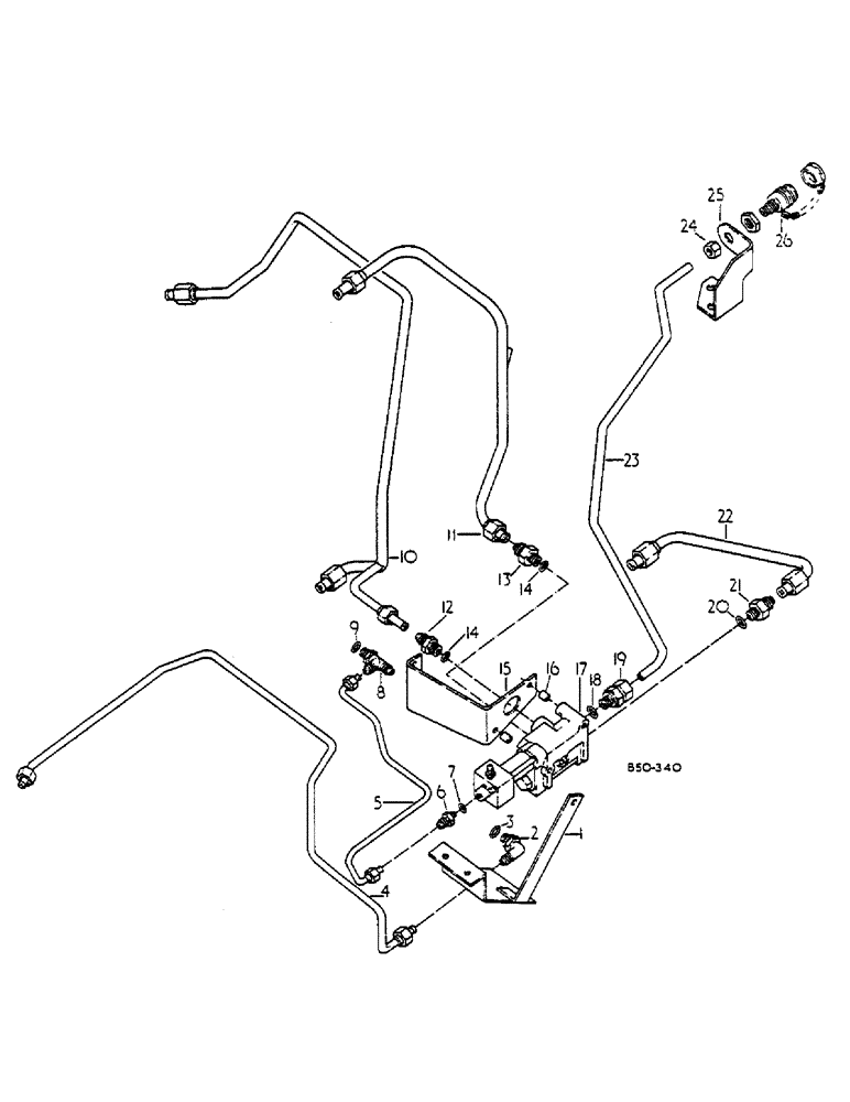 Схема запчастей Case IH 684 - (10-071) - HYDRAULIC TRAILER BRAKE, 684 (07) - HYDRAULICS