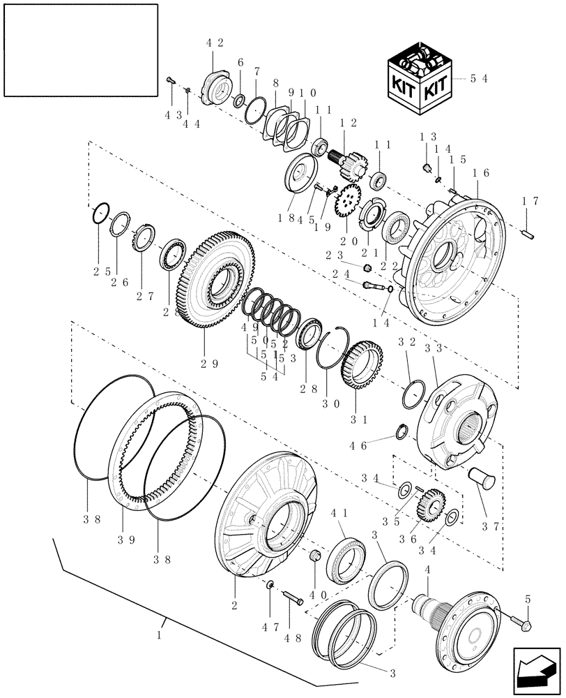 Схема запчастей Case IH 8120 - (25.310.02[01]) - FINAL DRIVE, PLANETARY (25) - FRONT AXLE SYSTEM