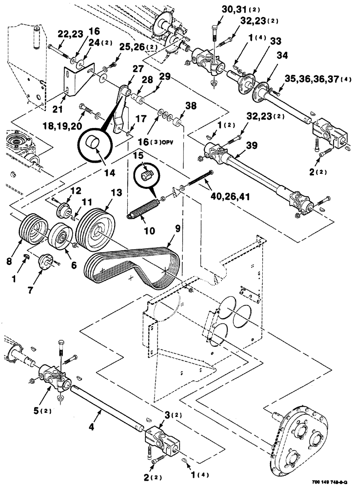 Схема запчастей Case IH 725 - (02-014) - HAY CONDITIONER ASSEMBLY (58) - ATTACHMENTS/HEADERS