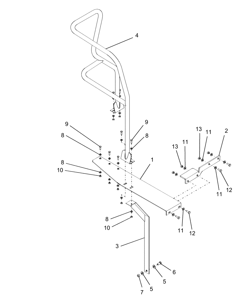 Схема запчастей Case IH AFX8010 - (E.30.A.72[4]) - HANDRAIL, REAR DECK E - Body and Structure
