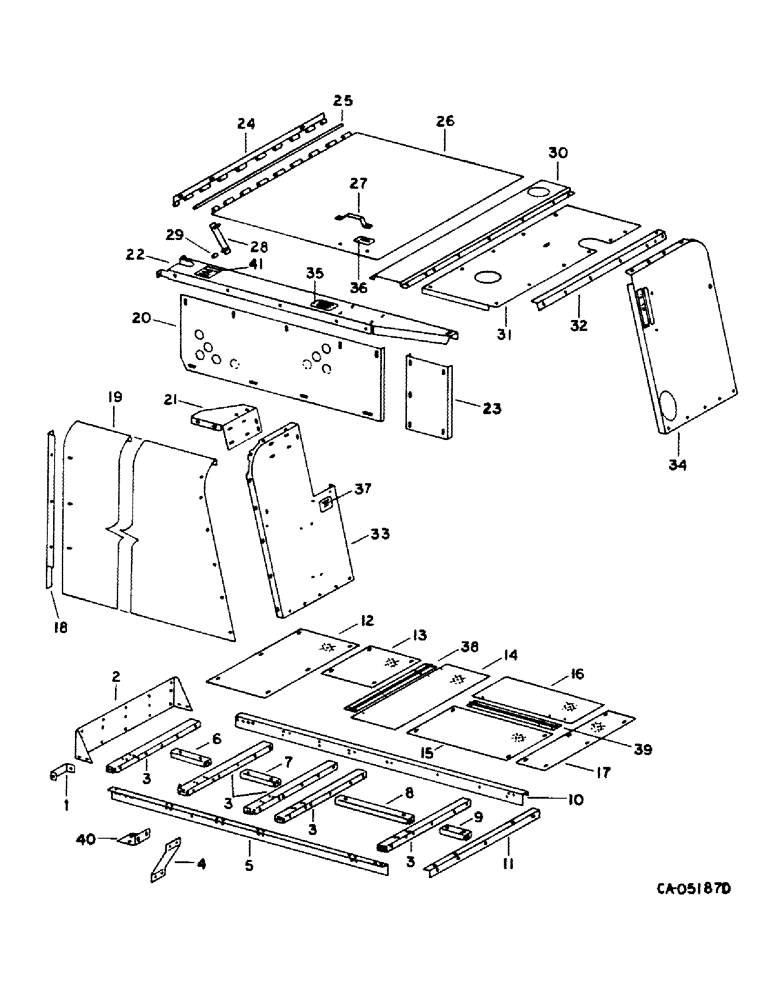 Схема запчастей Case IH 1440 - (20-11) - SEPARATOR, ENGINE SHIELD AND SERVICE DECK Separation