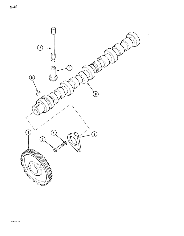 Схема запчастей Case IH 995 - (2-42) - CAMSHAFT (02) - ENGINE