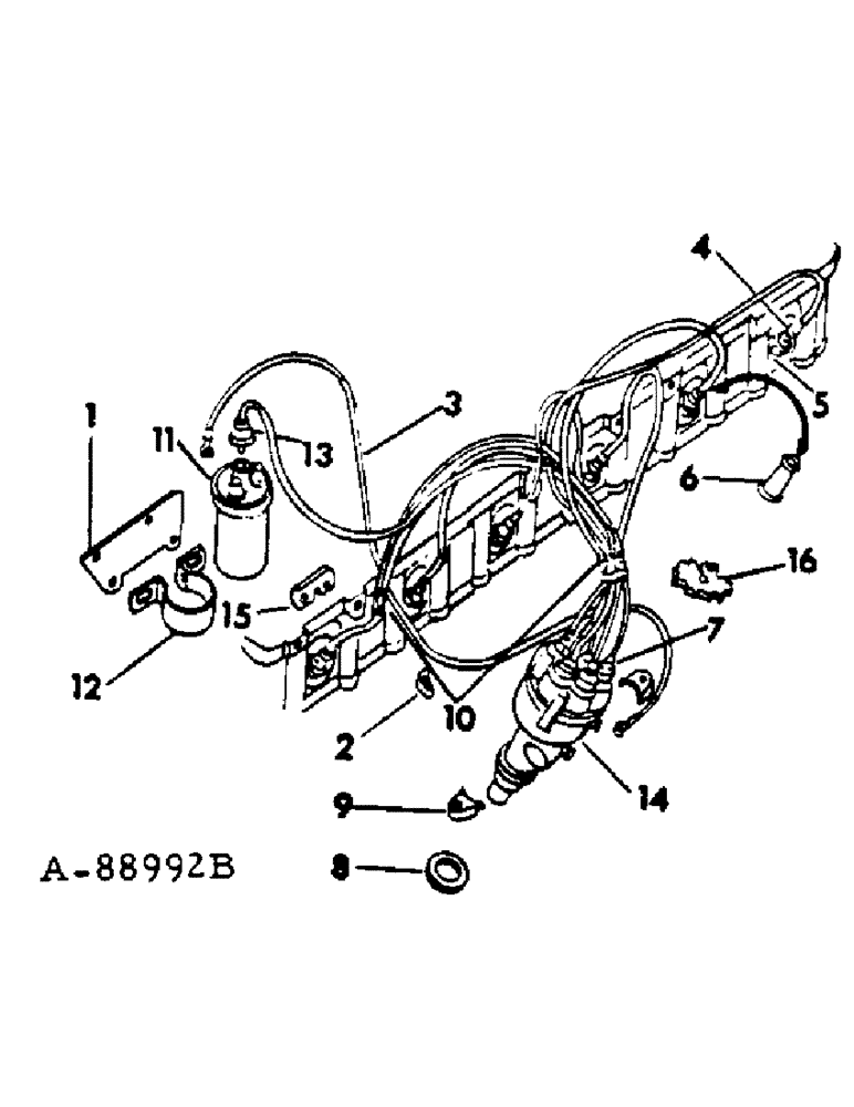 Схема запчастей Case IH C-301 - (E-20) - SPARK PLUGS, COIL, CABLES AND DISTRIBUTOR 