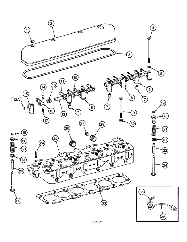 Схема запчастей Case IH D-301 - (3-14) - CYLINDER HEAD AND RELATED PARTS / ENGINE BLOCK HEATER 