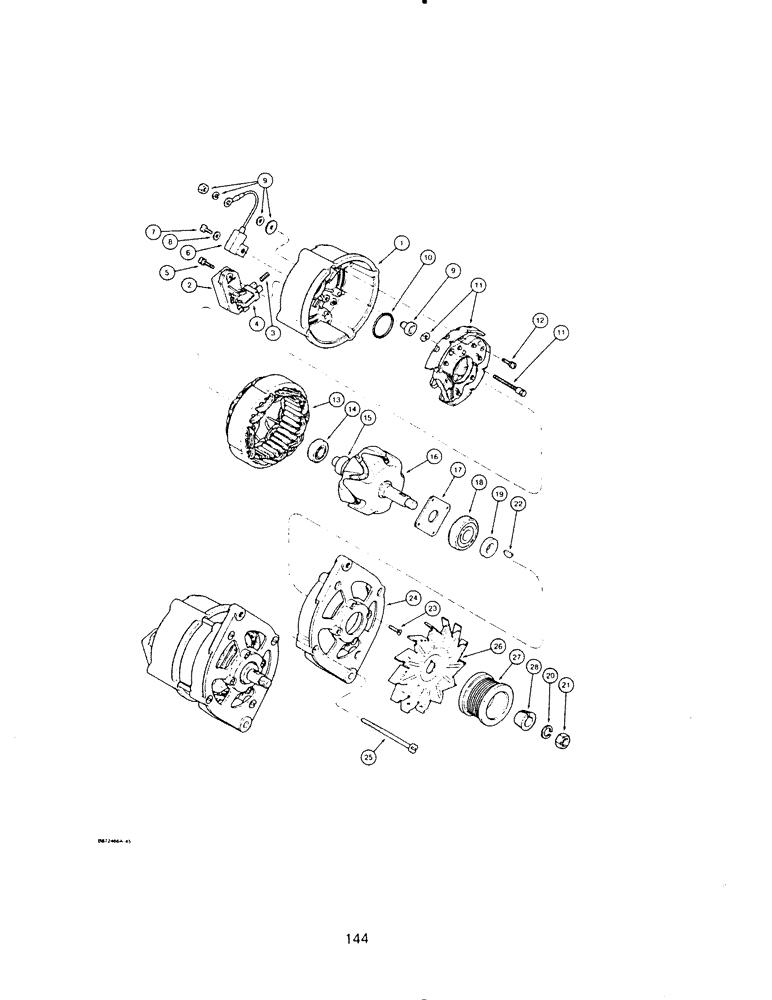 Схема запчастей Case IH 6590TA - (144) - ALTERNATOR ASSEMBLY 