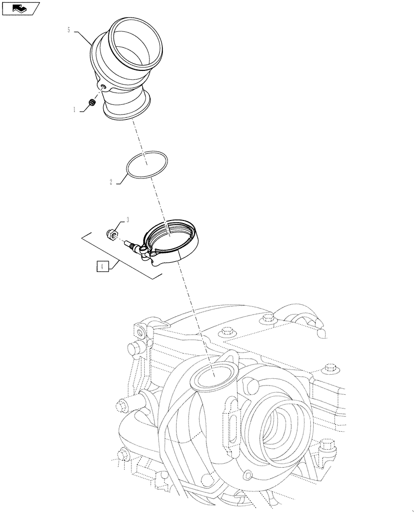 Схема запчастей Case IH 3230 - (10.250.03) - TURBO ELBOW GROUP (10) - ENGINE