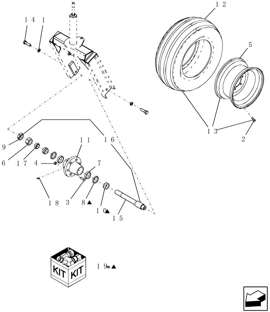 Схема запчастей Case IH PTX600 - (1.150.3) - CASTER HUB AND SPINDLE ASSEMBLY (12) - FRAME