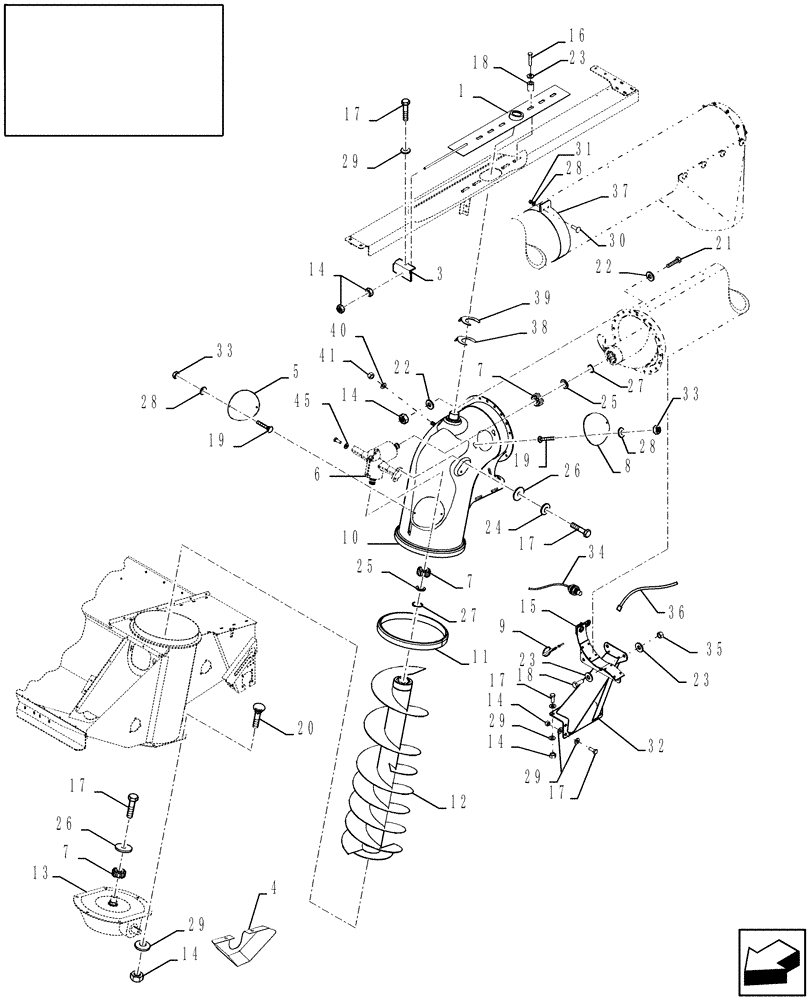 Схема запчастей Case IH AFX8010 - (K.72.B.53[1]) - VERTICAL UNLOADING AUGER K - Crop Processing