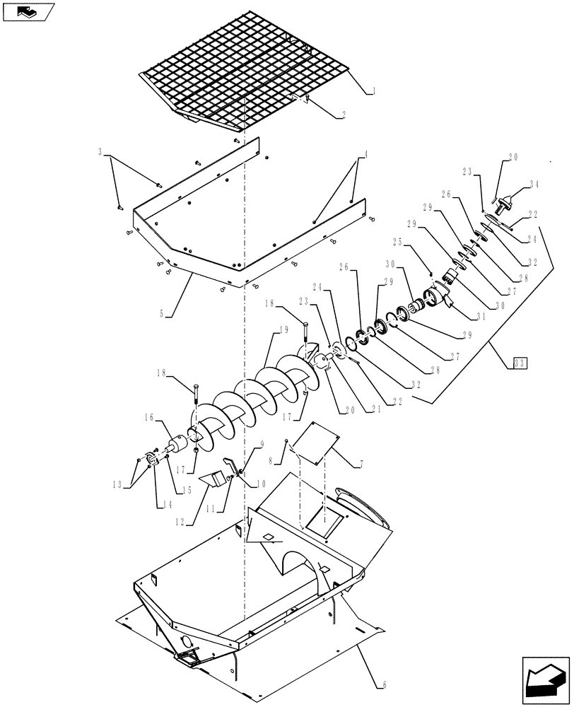 Схема запчастей Case IH 3580 - (58.120.09) - DELUXE AUGER HOPPER ASSEMBLY 2012 (58) - ATTACHMENTS/HEADERS