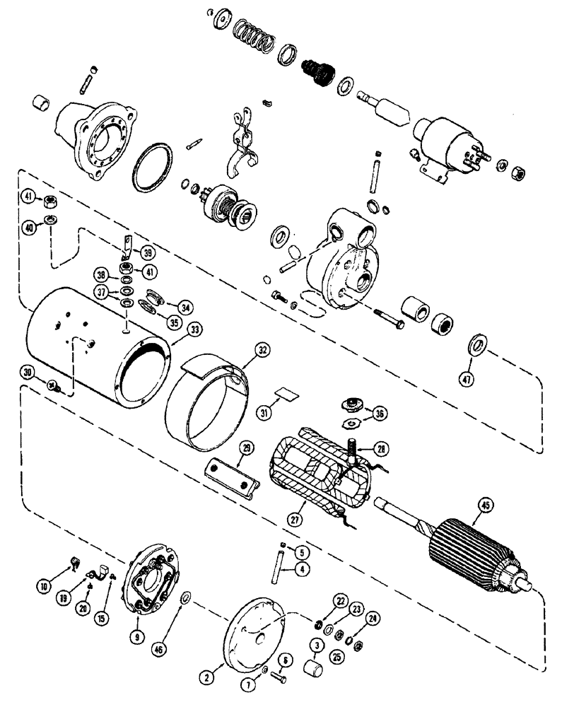 Схема запчастей Case IH 1370 - (066) - A59217 STARTER, 504BDT, DIESEL ENGINE, USED PRIOR TO TRACTOR SERIAL NUMBER 8696753 (04) - ELECTRICAL SYSTEMS