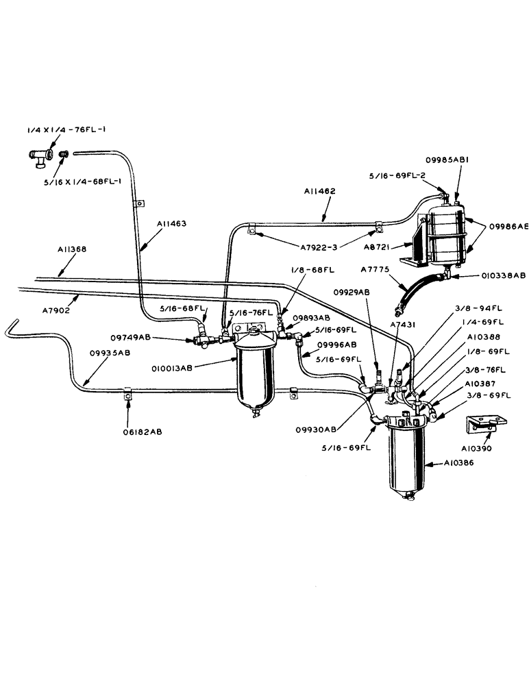 Схема запчастей Case IH 900 - (022) - DIESEL ENGINE, FUEL FILTERS AND TUBES, PRIOR TO SERIAL NUMBER 8141036 (03) - FUEL SYSTEM