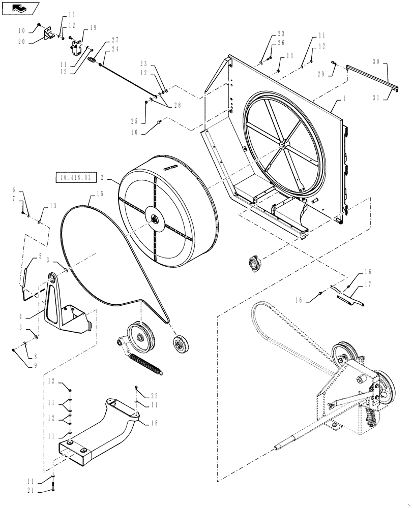 Схема запчастей Case IH 7230 - (10.418.01) - ROTARY AIR SCREEN T2/T4 ASSY (10) - ENGINE