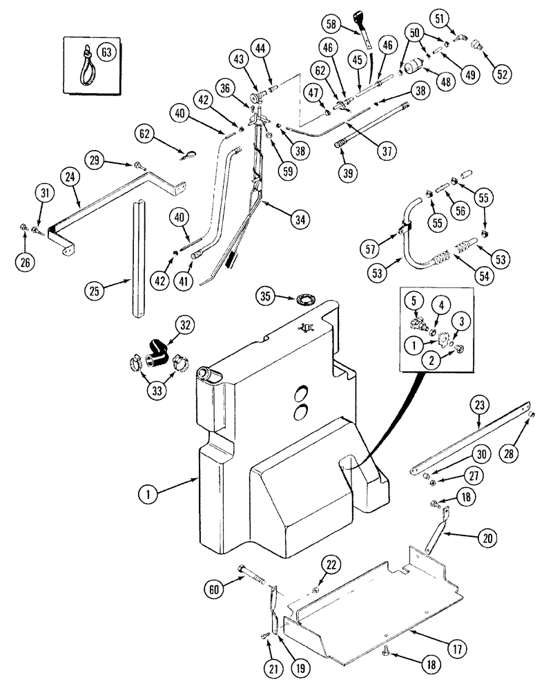 Схема запчастей Case IH 8930 - (3-034) - AUXILIARY FUEL TANK, STANDARD CAPACITY AND FUEL LINES (03) - FUEL SYSTEM