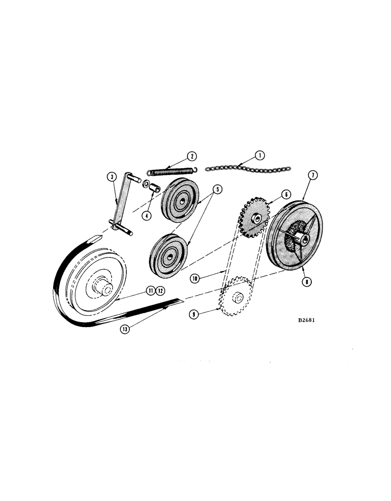 Схема запчастей Case IH 1660 - (028[A]) - DRAPER PICKUP, JACKSHAFT DRIVE (58) - ATTACHMENTS/HEADERS