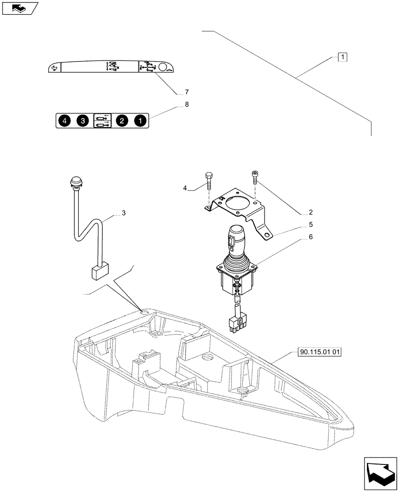 Схема запчастей Case IH PUMA 170 - (88.035.09[04]) - DIA KIT - ELECTRONIC MID MOUNTED VALVES - JOYSTICK (88) - ACCESSORIES