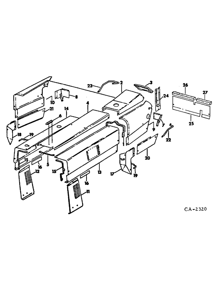 Схема запчастей Case IH 1568 - (13-04) - SUPERSTRUCTURE HOOD, PANELS AND SUPPORT, 1568 TRACTORS (05) - SUPERSTRUCTURE