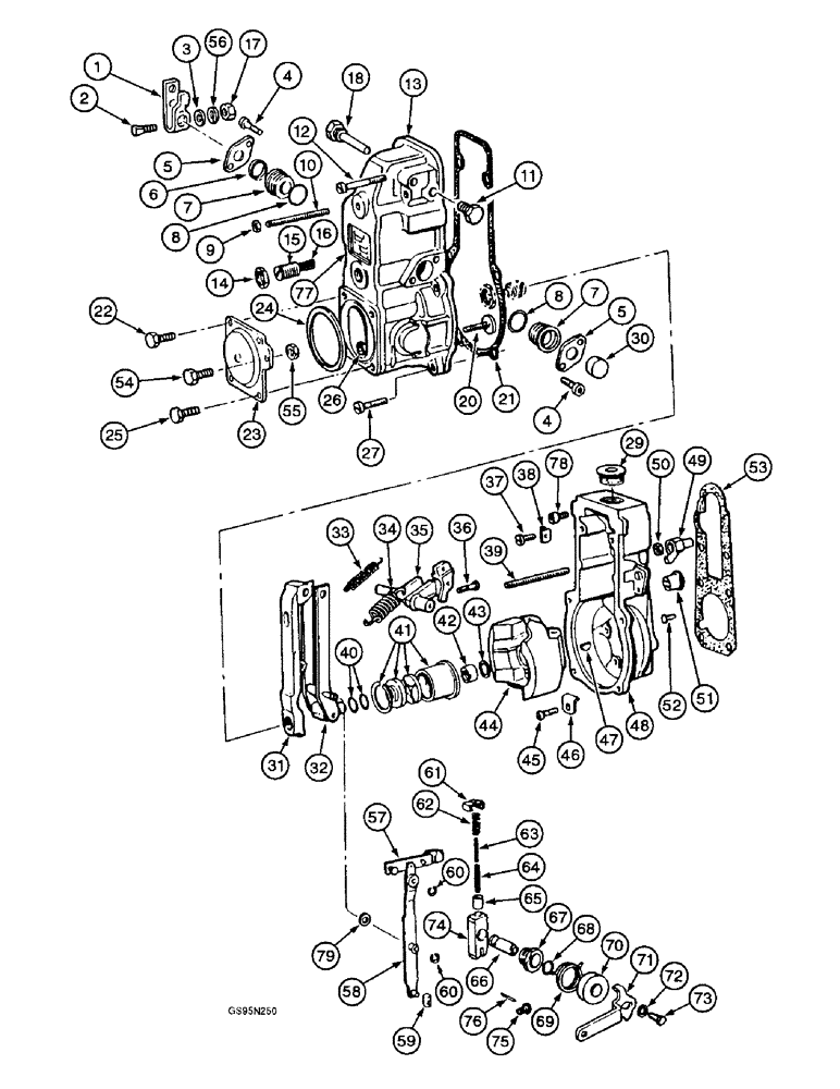 Схема запчастей Case IH DTI-466C - (9E-088) - INJECTION PUMP GOVERNOR, BOSCH MODEL RSV 