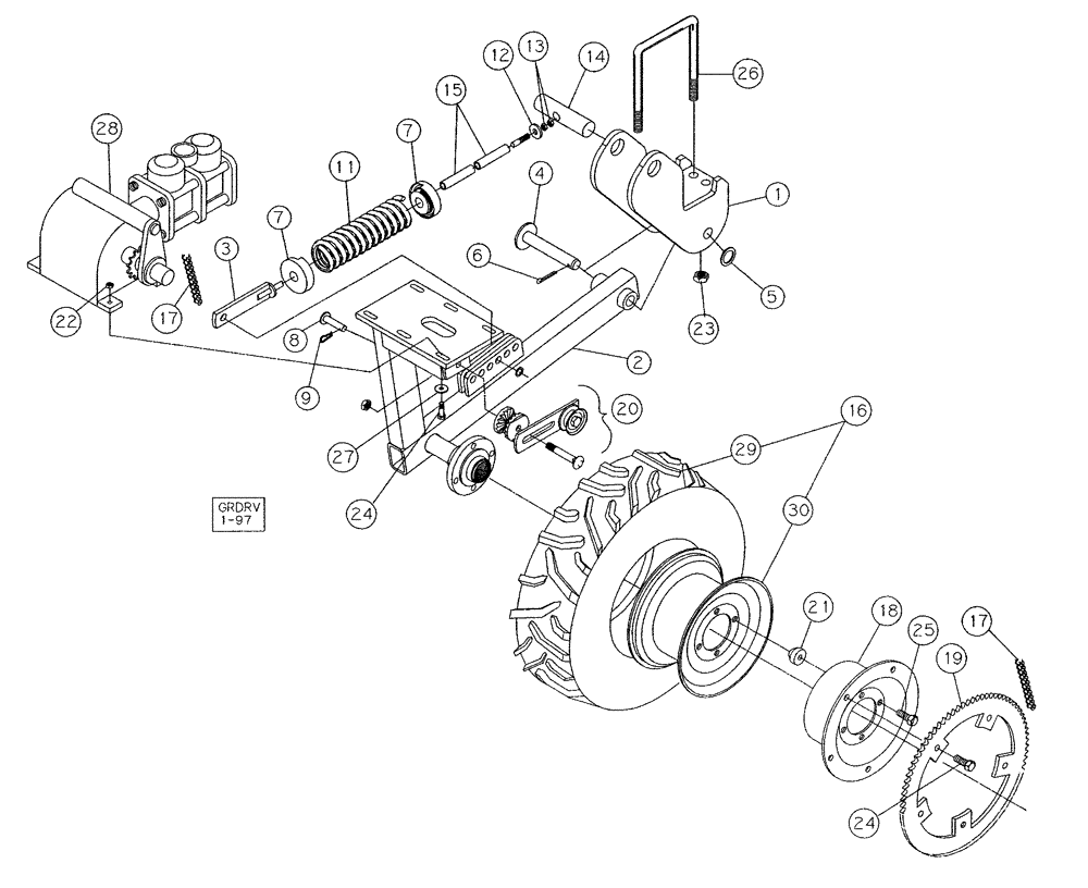 Схема запчастей Case IH 2800 - (75.200.01) - GROUND DRIVE (09) - CHASSIS/ATTACHMENTS