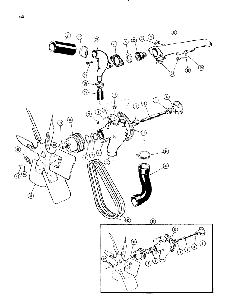 Схема запчастей Case IH 730 SERIES - (014) - WATER PUMP (02) - ENGINE