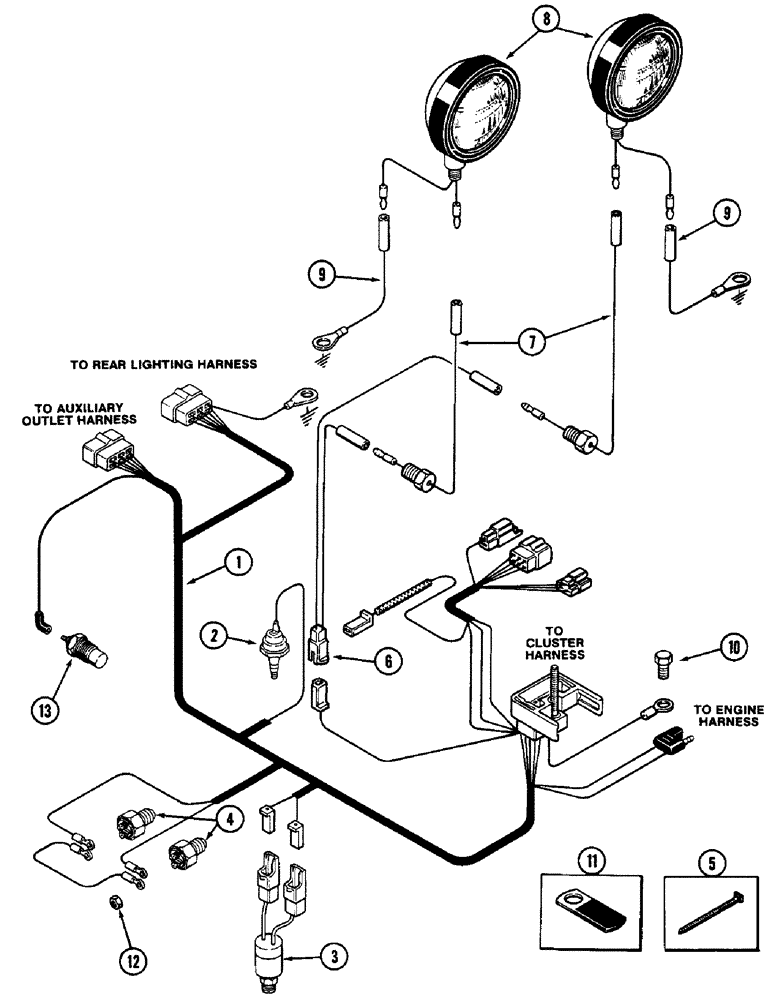 Схема запчастей Case IH 2090 - (4-084) - TRANSMISSION HARNESS, PRIOR TO P.I.N. 8841101 AND AFTER (04) - ELECTRICAL SYSTEMS