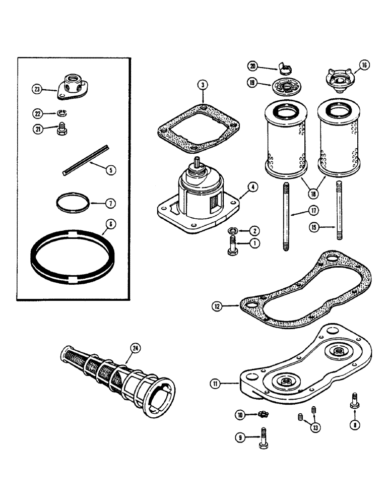 Схема запчастей Case IH 2390 - (8-266) - HYDRAULICS, CHARGING PUMP, OIL FILTERS AND INLET FILTER (08) - HYDRAULICS