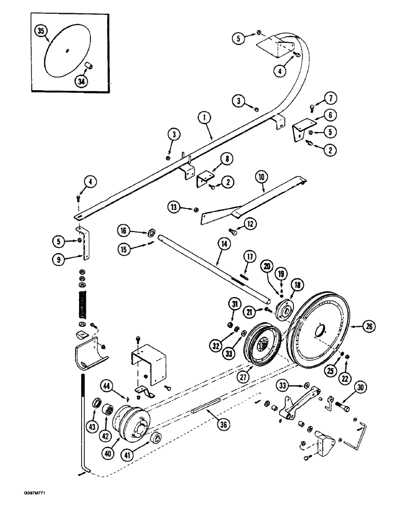 Схема запчастей Case IH 1660 - (9E-10) - GRAIN TANK UNLOADER, BELT DRIVE, PRIOR TO P.I.N. JJC0102897 (17) - GRAIN TANK & UNLOADER