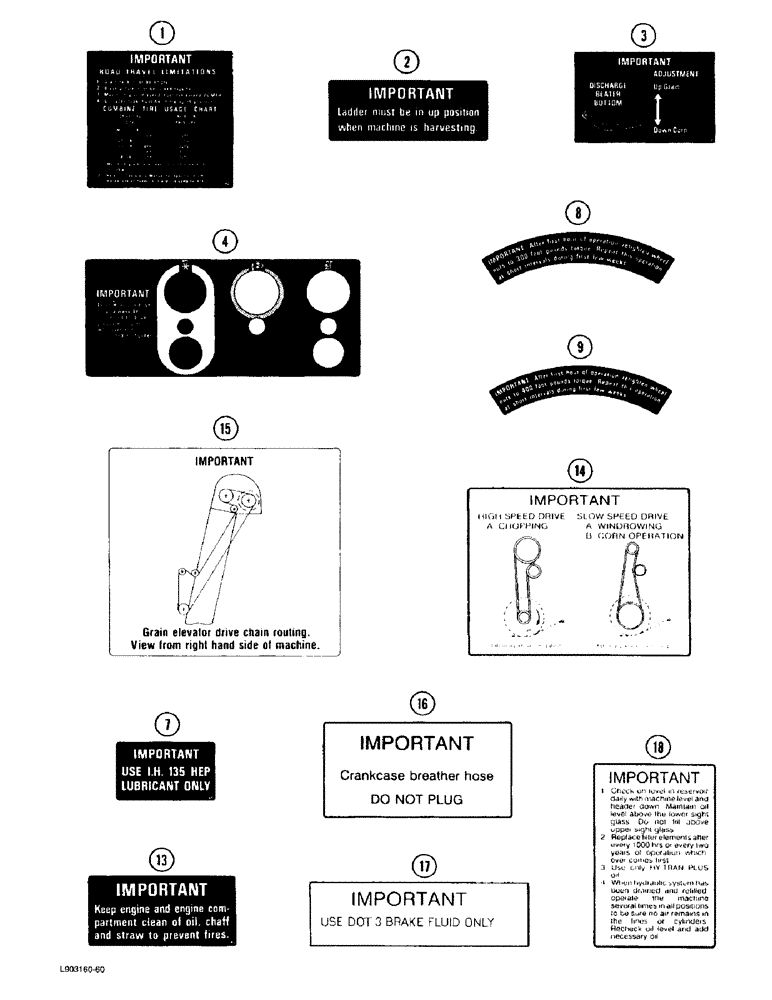 Схема запчастей Case IH 1670 - (9H-34) - DECALS, IMPORTANT INSTRUCTIONS (12) - CHASSIS