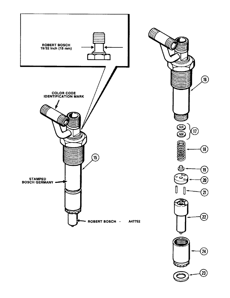 Схема запчастей Case IH 2394 - (3-12) - FUEL INJECTION NOZZLE, 504BDT DIESEL ENGINE, RED COLOR CODE IDENTIFICATION (CONTINUED) (03) - FUEL SYSTEM