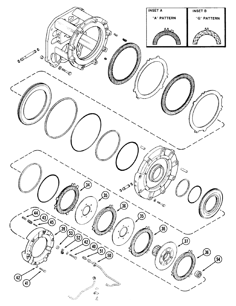 Схема запчастей Case IH 2594 - (6-032) - TRANSMISSION, (C1) AND (C4) CLUTCHES, PRIOR TO TRANSMISSION SERIAL NO. 16260432, (CONT) (06) - POWER TRAIN