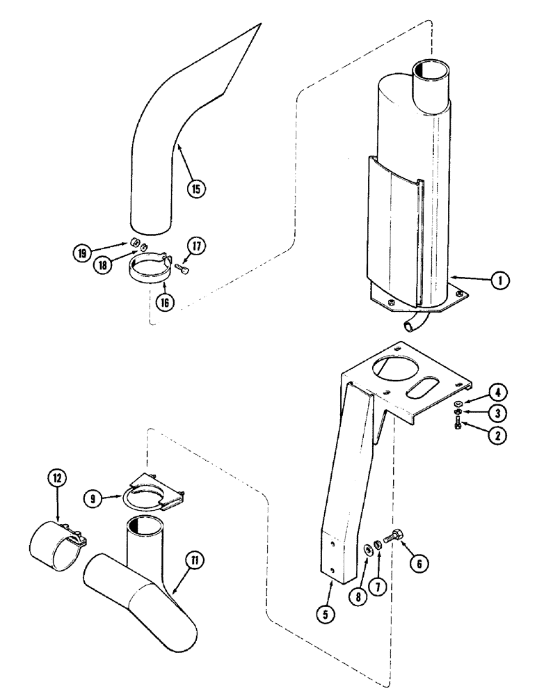 Схема запчастей Case IH 3294 - (2-022) - EXHAUST MUFFLER, 504BDT DIESEL ENGINE (02) - ENGINE