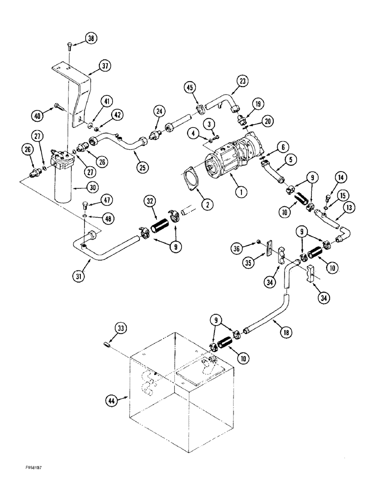 Схема запчастей Case IH 9330 - (8-004) - HYDRAULIC SYSTEM, PUMP TO FILTER (08) - HYDRAULICS