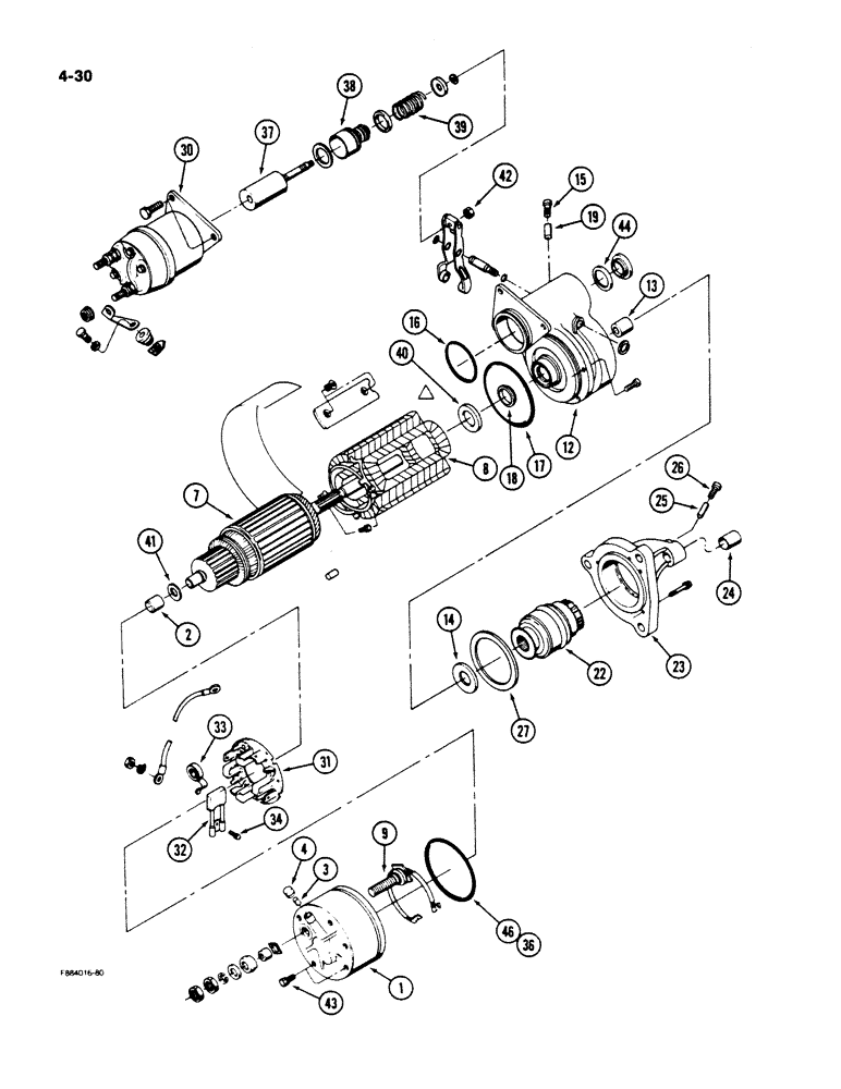 Схема запчастей Case IH 9180 - (4-30) - STARTER ASSEMBLY (04) - ELECTRICAL SYSTEMS