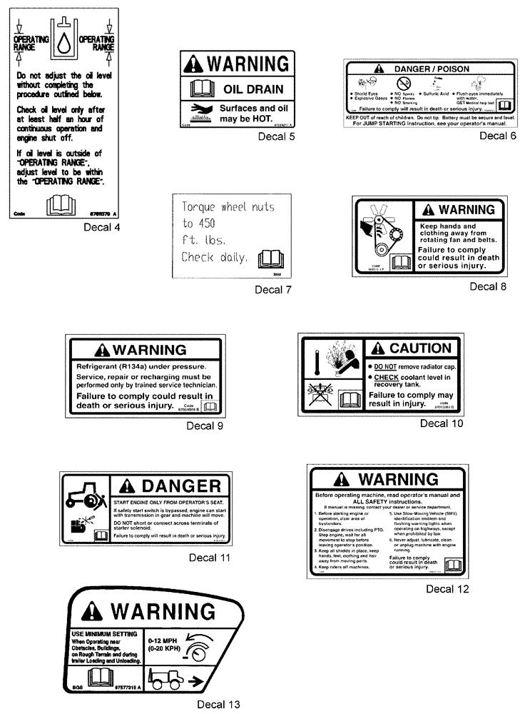 Схема запчастей Case IH 3210 - (08-003) - INFORMATION DECAL GROUP (13) - DECALS