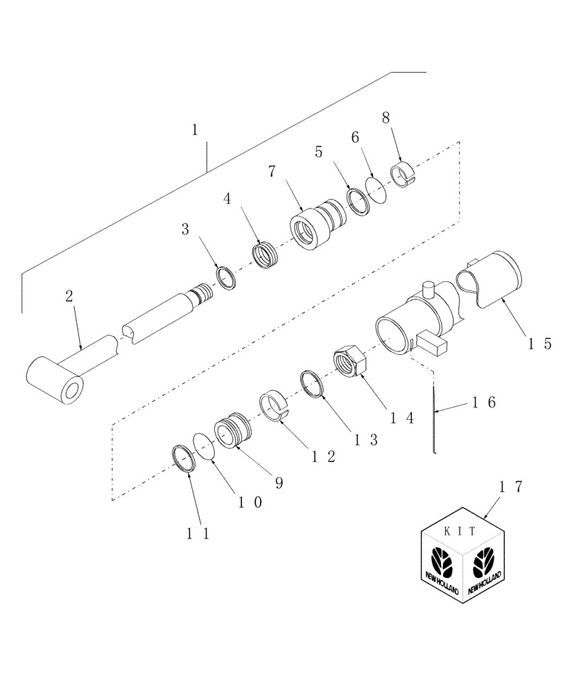 Схема запчастей Case IH BHX190 - (43) - SWING CYLINDER 