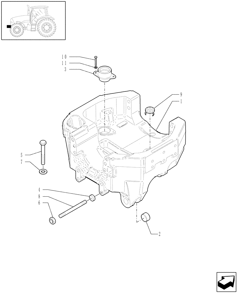 Схема запчастей Case IH PUMA 165 - (1.21.3[08]) - (VAR.212-463) 4WD FRONT AXLE WITH ACTIVE SUSPENSIONS (03) - TRANSMISSION