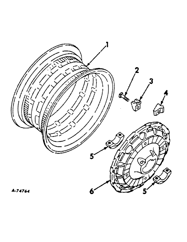 Схема запчастей Case IH 756 - (L-05) - WHEELS AND WHEEL WEIGHTS, REAR WHEELS, FARMALL TRACTORS Wheels & Wheel Weights