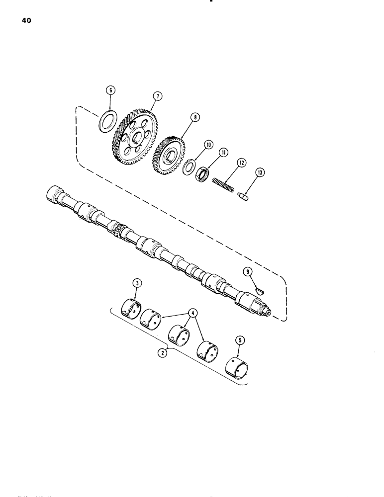 Схема запчастей Case IH 504BDT - (040) - CAMSHAFT, ENGINE LESS FUEL DEVICE, 504BDT AND 451BDT TURBOCHARGED ENGINES W/O OIL COOLED PISTONS, B (02) - ENGINE